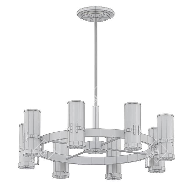 Reeve 8-Light Wagon Wheel Chandelier 3D model image 2