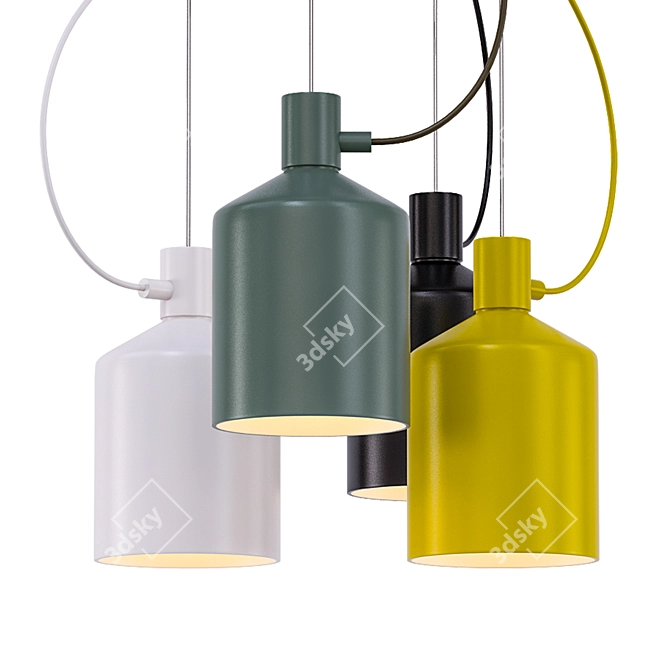 Sleek Silo Pendant Light 3D model image 1