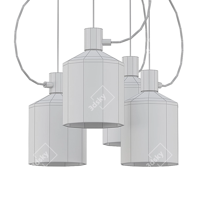 Sleek Silo Pendant Light 3D model image 2