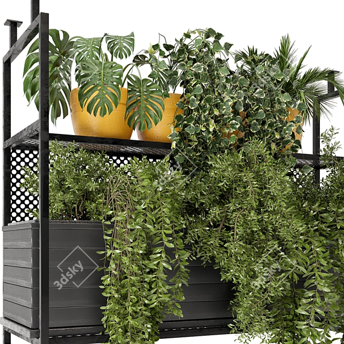 Metal Box Hanging Plants - Set 152 3D model image 4