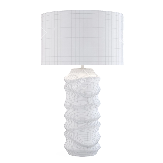 Elegant Wave Design Table Lamp 3D model image 2