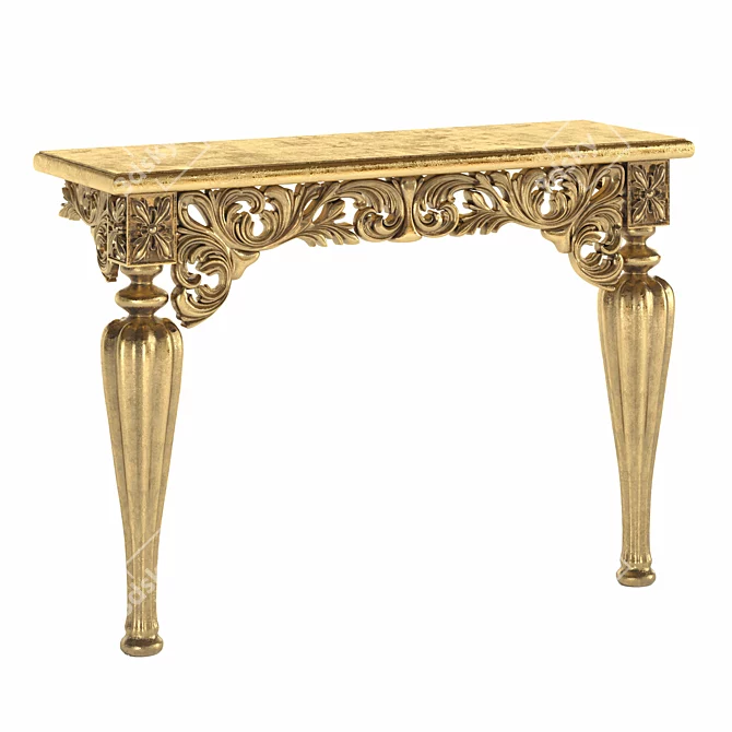 Baroque Filigree Console 3D model image 1