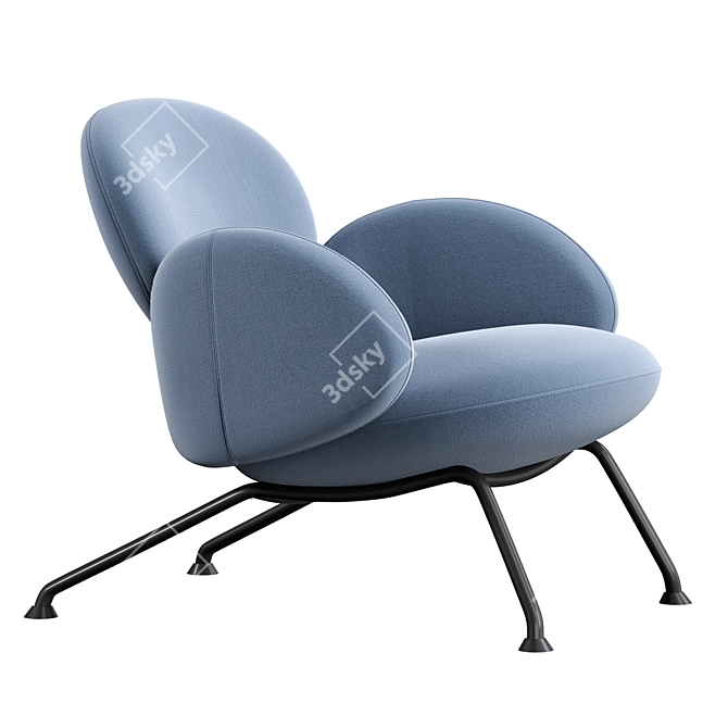 BAIXA Softline Velvet Armchair 3D model image 3