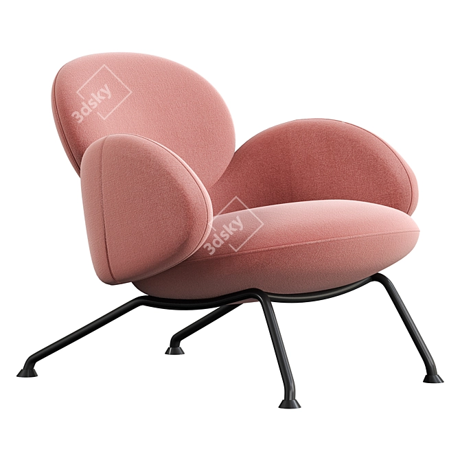 BAIXA Softline Velvet Armchair 3D model image 5