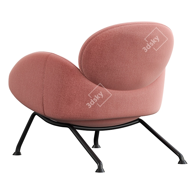 BAIXA Softline Velvet Armchair 3D model image 6