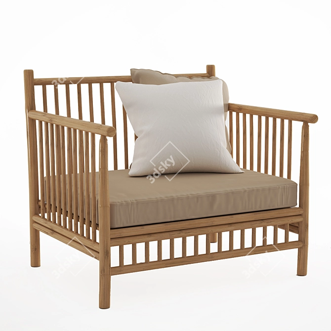 2015 Bamboo Armchair: Exude Exotic Vibes 3D model image 5