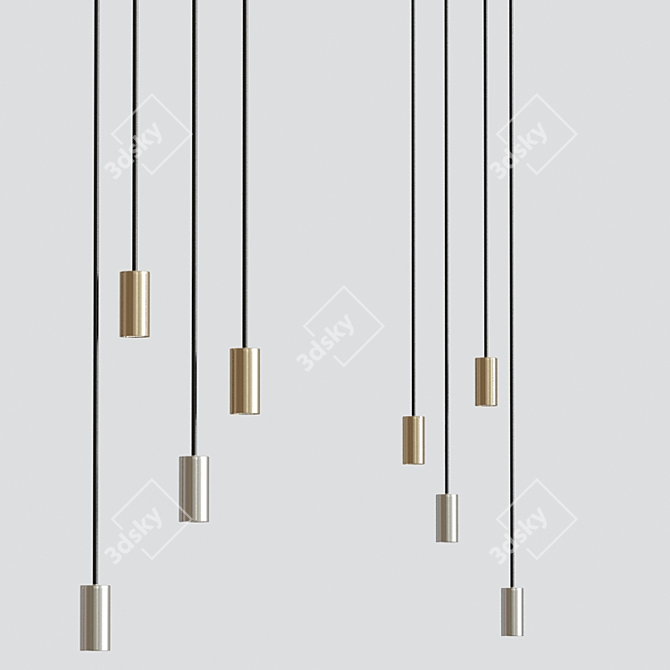 Sleek Swivel Shade Chandelier 3D model image 2