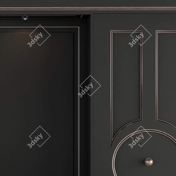 Elegant Gold & Black Hallway Set 3D model image 3