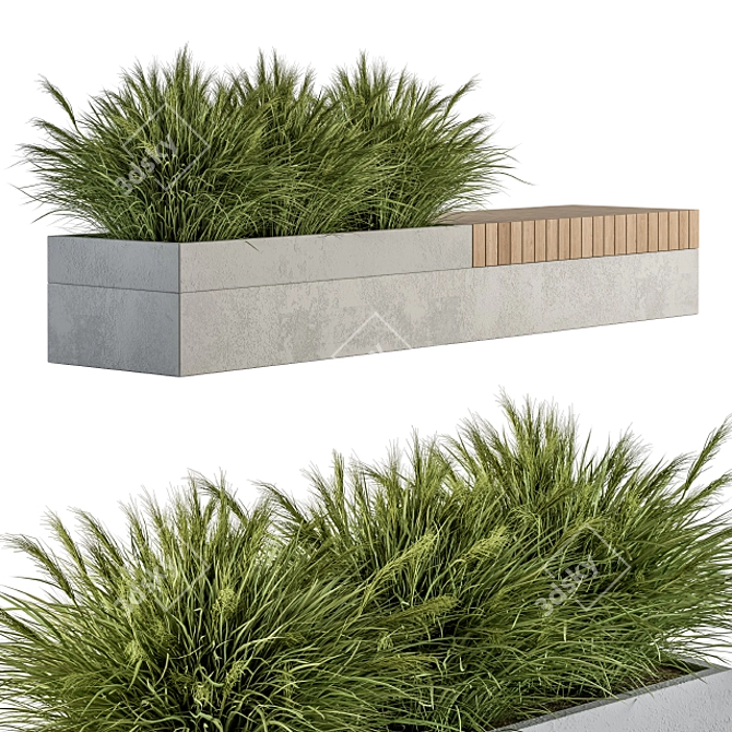 Urban Oasis Bench Set 3D model image 2