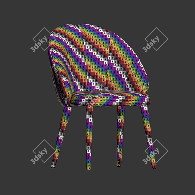 Bruni Jade Dijon Dining Chair 3D model image 3
