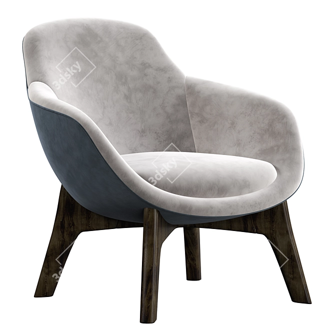 GHIRLA Modern Armchair: Stylish, Versatile, Luxury 3D model image 3