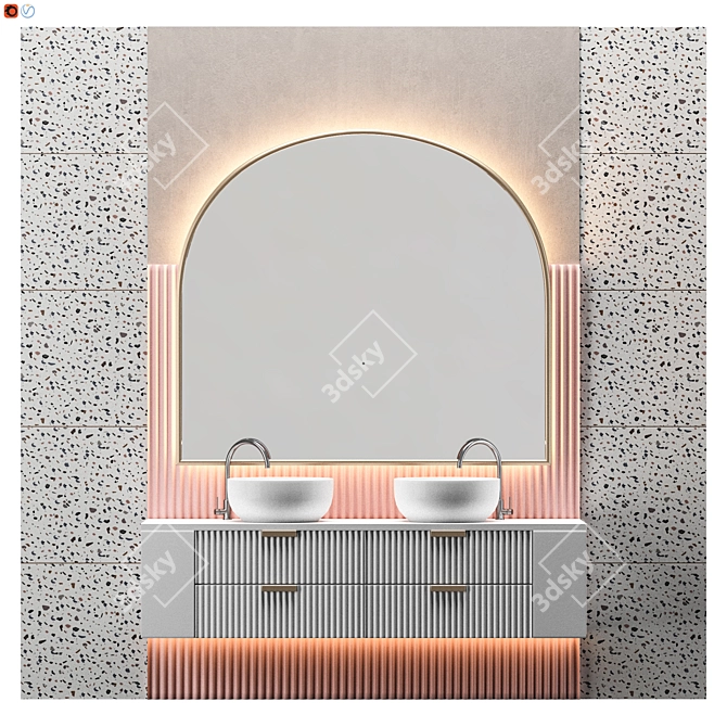 Elegant Light Bathroom Collection 3D model image 1