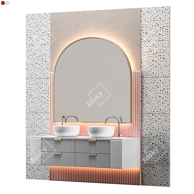 Elegant Light Bathroom Collection 3D model image 2