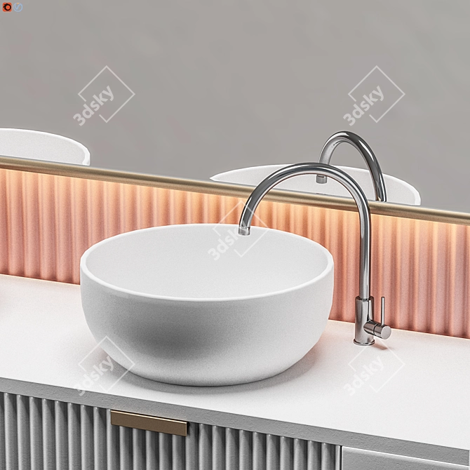 Elegant Light Bathroom Collection 3D model image 4