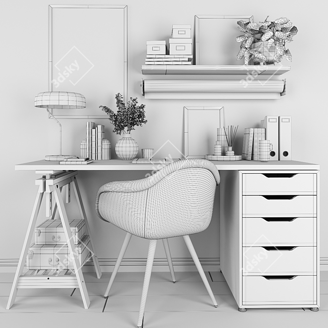 IKEA Home Office Set 3D model image 5