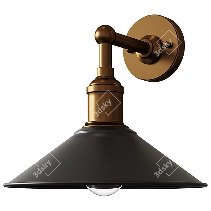 Vintage Industrial Wall Sconce 3D model image 1