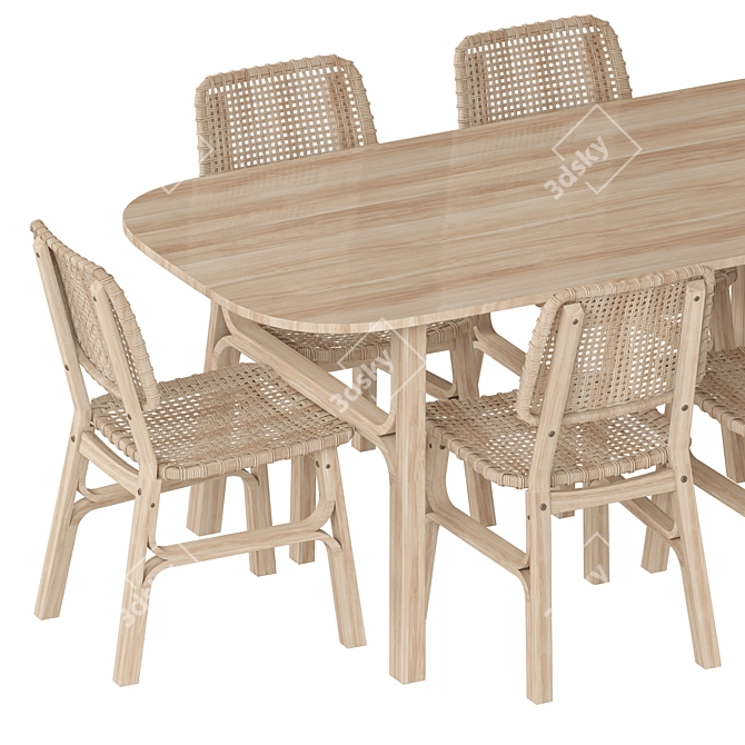 Stylish Voxlov Dining Set 3D model image 3