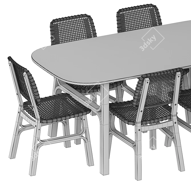 Stylish Voxlov Dining Set 3D model image 5