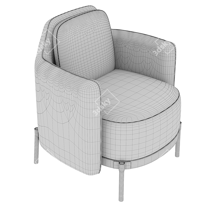 Luxury Corona Armchair 3D model image 5