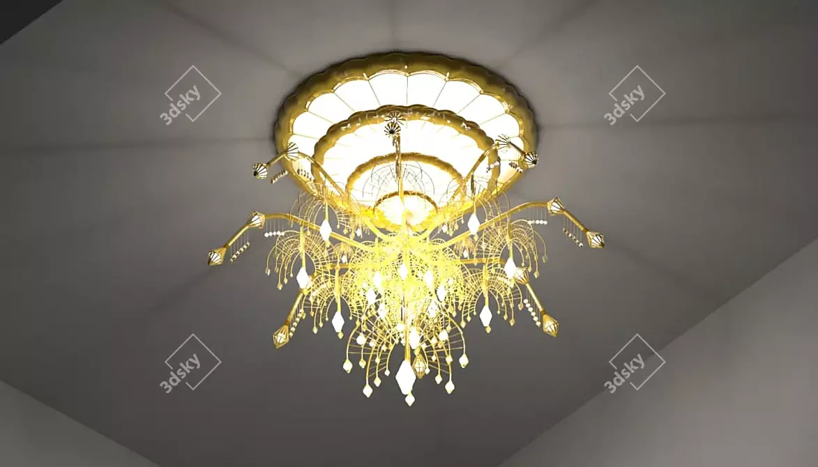 Sleek Tech Chandelier 3D model image 3