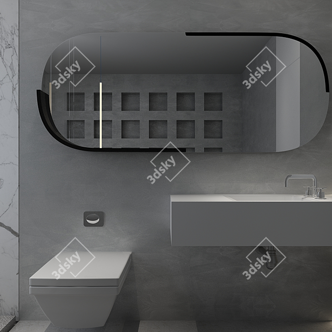 Apika OM Mirror with Shelf 3D model image 7