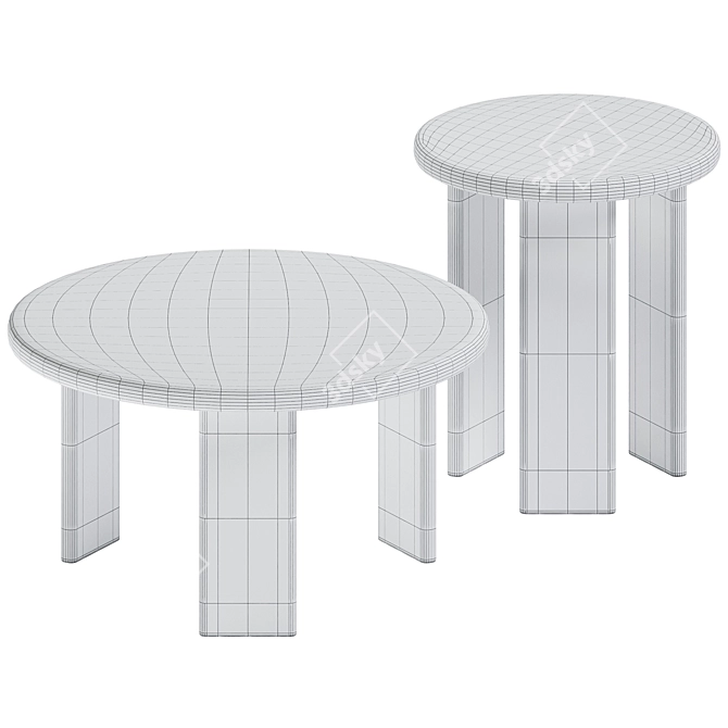 Sleek Yeti Coffee Tables 3D model image 2
