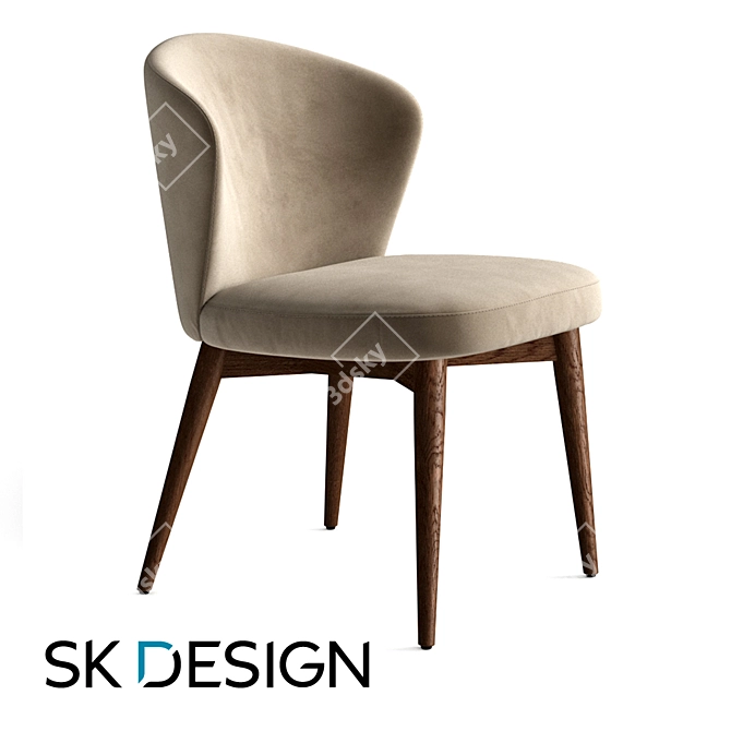 Fargo Oak Chair - Elegant, Comfortable & Stylish 3D model image 1