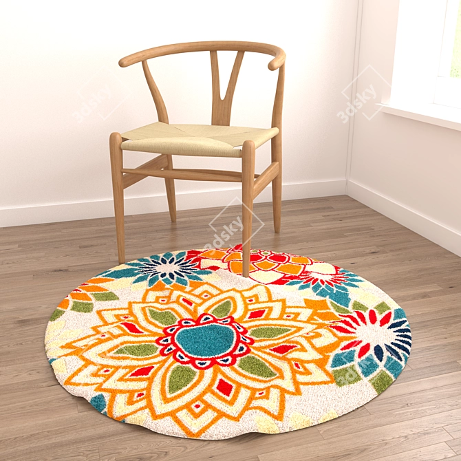 Round Rug Set: 6 Styles for Different Perspectives 3D model image 5