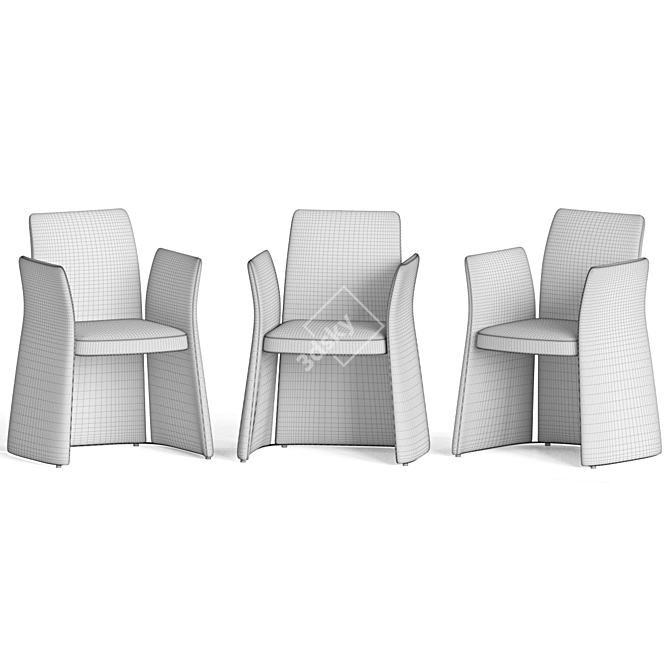 Elegant Madam Dining Armchair 3D model image 3