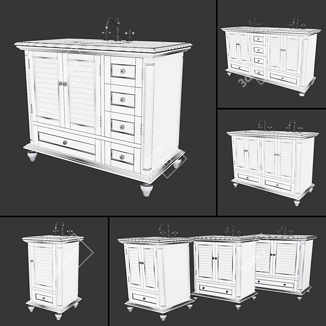 Pottery Barn Page: 19"-60" Bathroom Vanities 3D model image 5