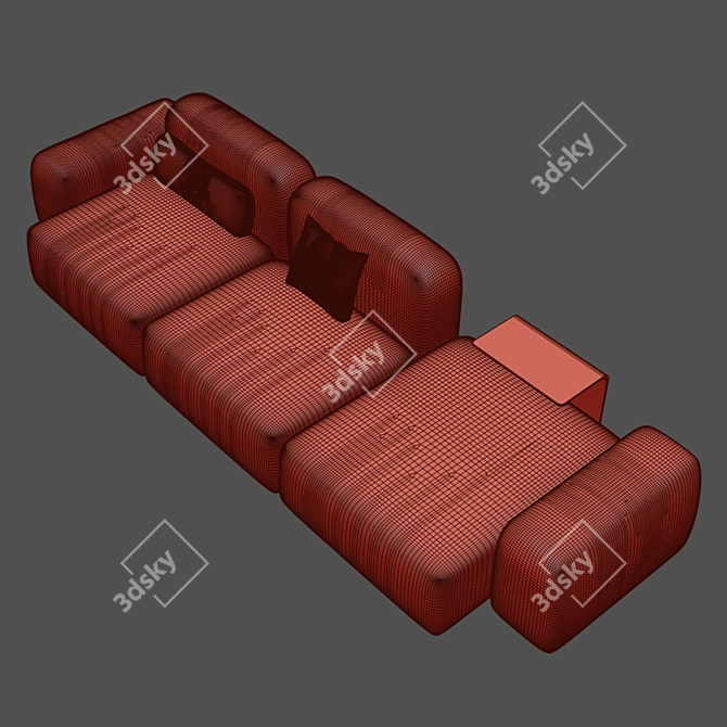 Cozy Comfort Multi Person Sofa 3D model image 3