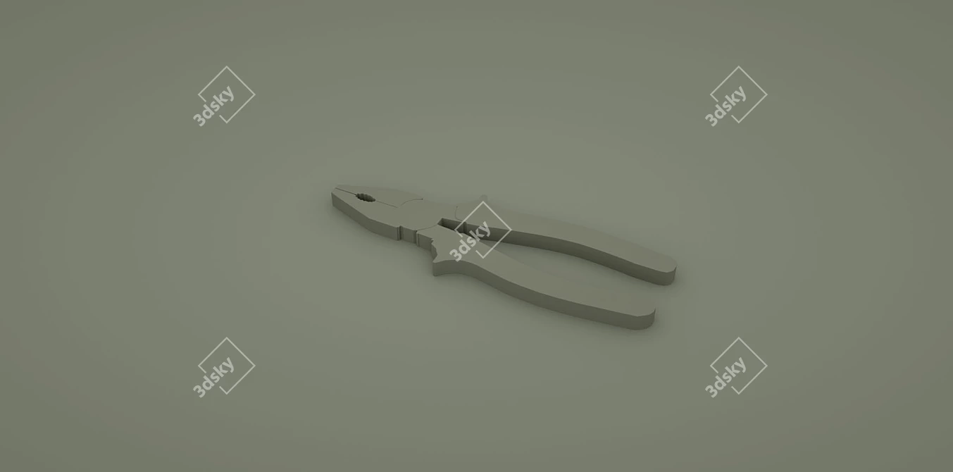 High-Quality Textured Pliers 3D model image 2