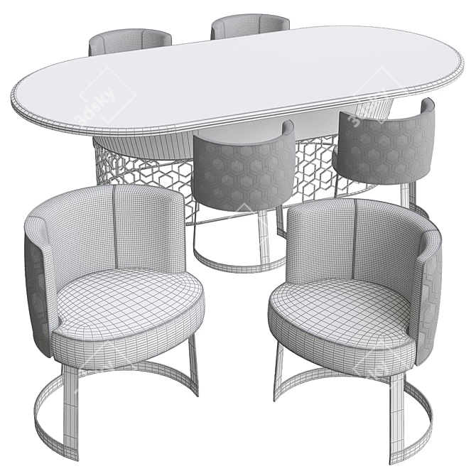 Elegant Clairmont Dining Table 3D model image 2