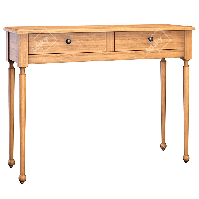 Authentic Style Console with 2 Drawers 3D model image 1