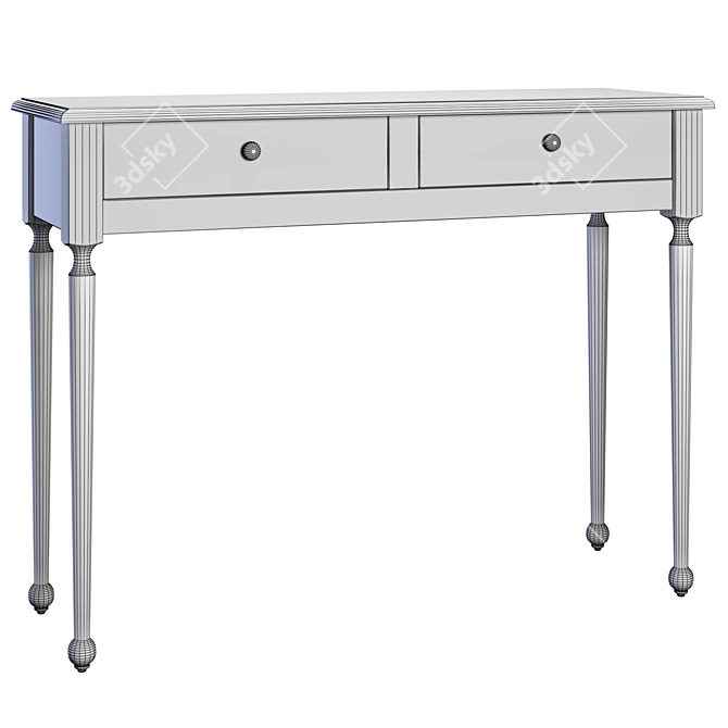 Authentic Style Console with 2 Drawers 3D model image 2