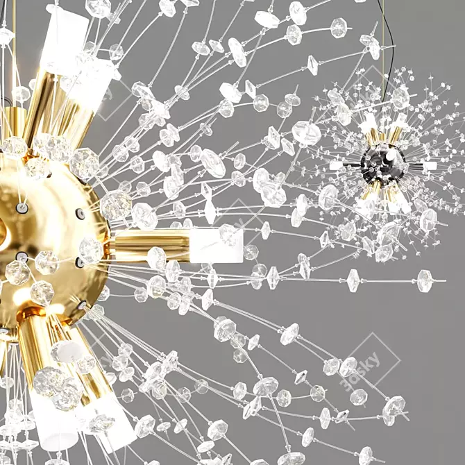 Enchanting Crystal Ball Chandelier 3D model image 3