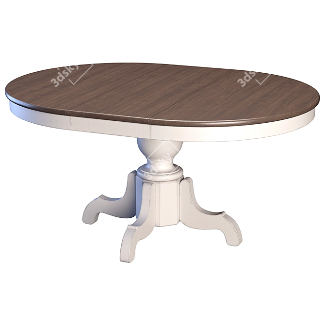 Elegant Eulali Extendable Dining Table 3D model image 2