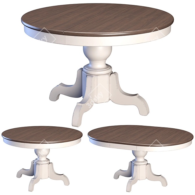 Elegant Eulali Extendable Dining Table 3D model image 5