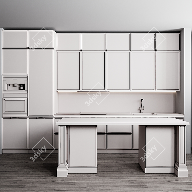 Modern Kitchen Model - 3ds Max 2015  3D model image 4