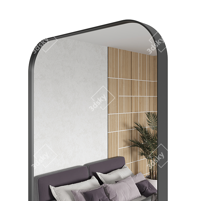 Sleek Framed Mirror 3D model image 3