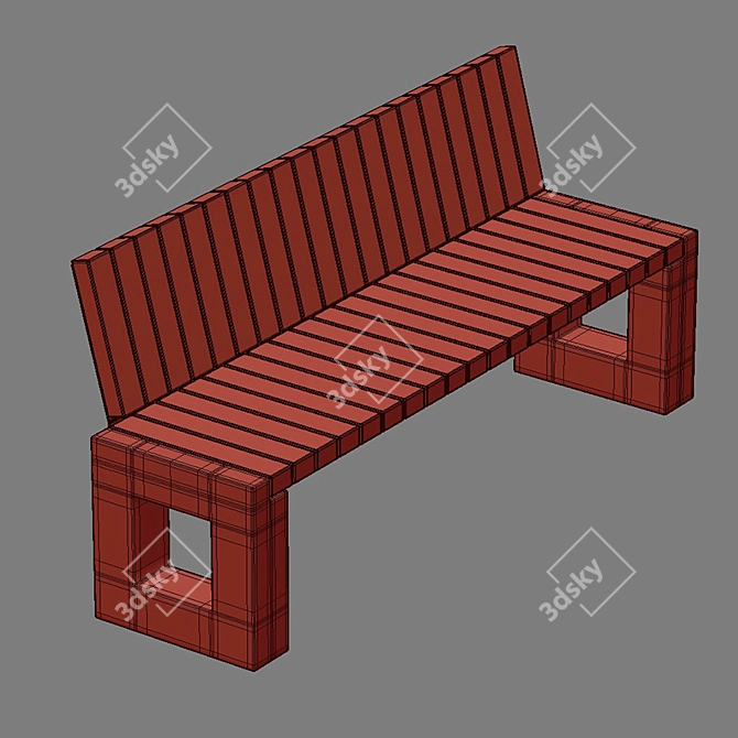 Arena Park Bench Set 3D model image 5