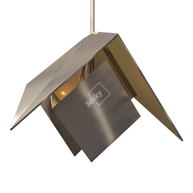 Luxury Golden Cube Chandelier 3D model image 1