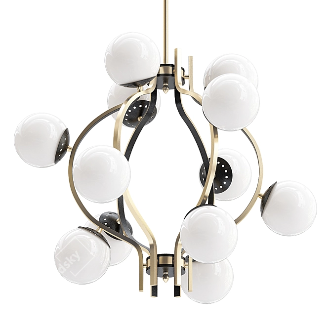 Sleek Stilnovo Chandelier 3D model image 1