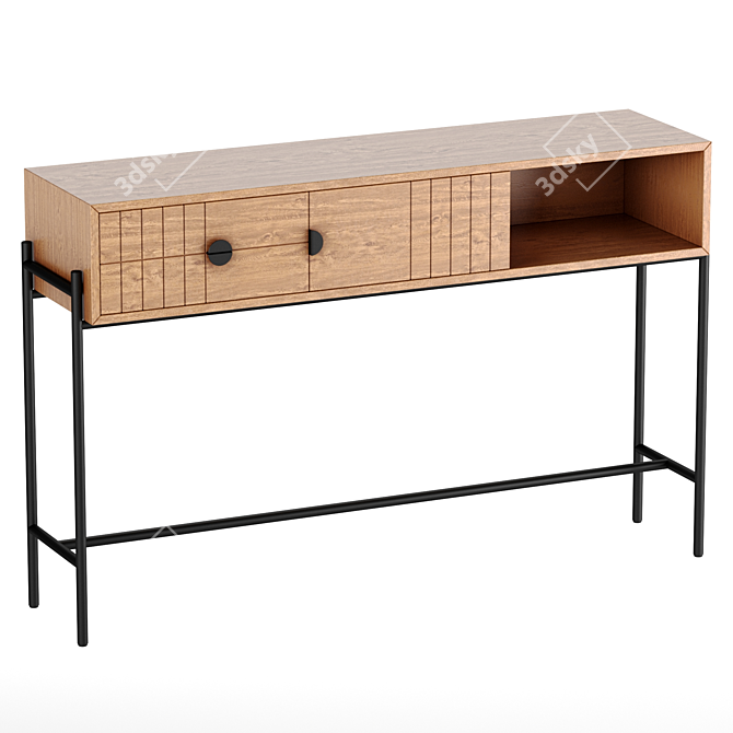 Clara Oak Console - Stylish and Compact 3D model image 1