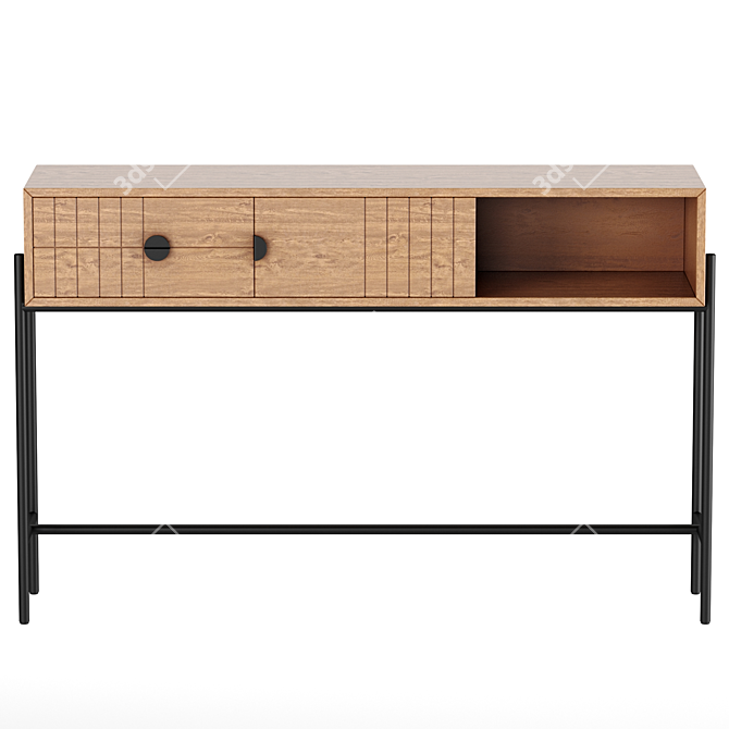 Clara Oak Console - Stylish and Compact 3D model image 2