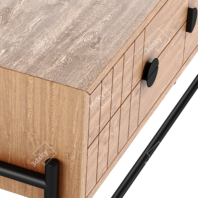 Clara Oak Console - Stylish and Compact 3D model image 3