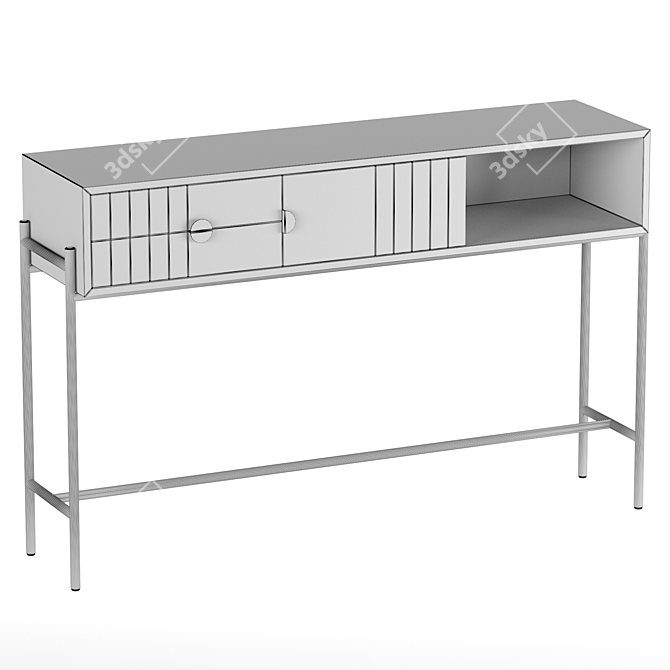 Clara Oak Console - Stylish and Compact 3D model image 4