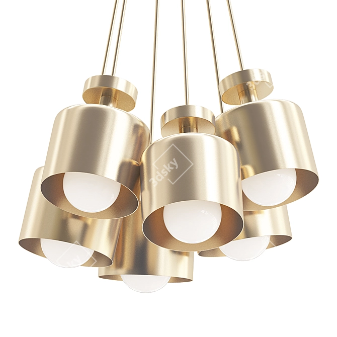 Polished Brass Spun Pendant Cluster 3D model image 1