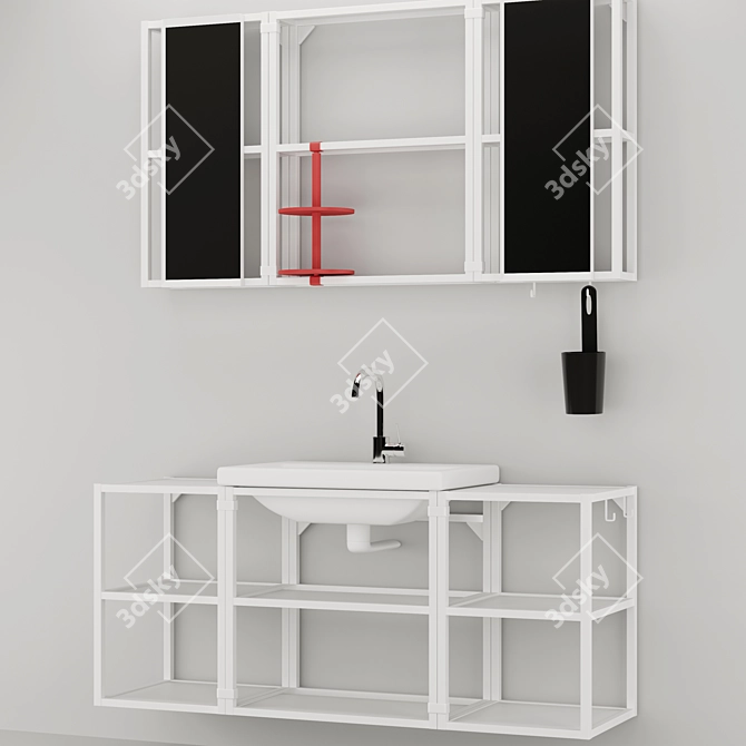 Title: Modern Bathroom Furniture Set 3D model image 3