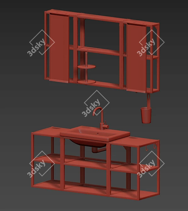 Title: Modern Bathroom Furniture Set 3D model image 4